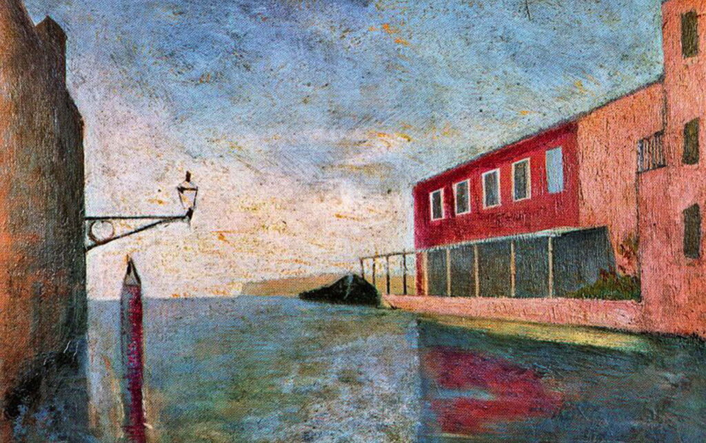 Canal in Venice (1926) - Carlo Carrà Tablo