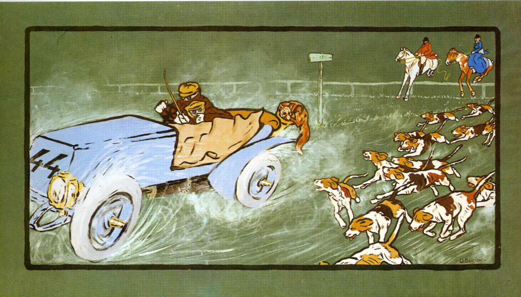 Car and Hunting Fox (1904) - Umberto Boccioni Tablo