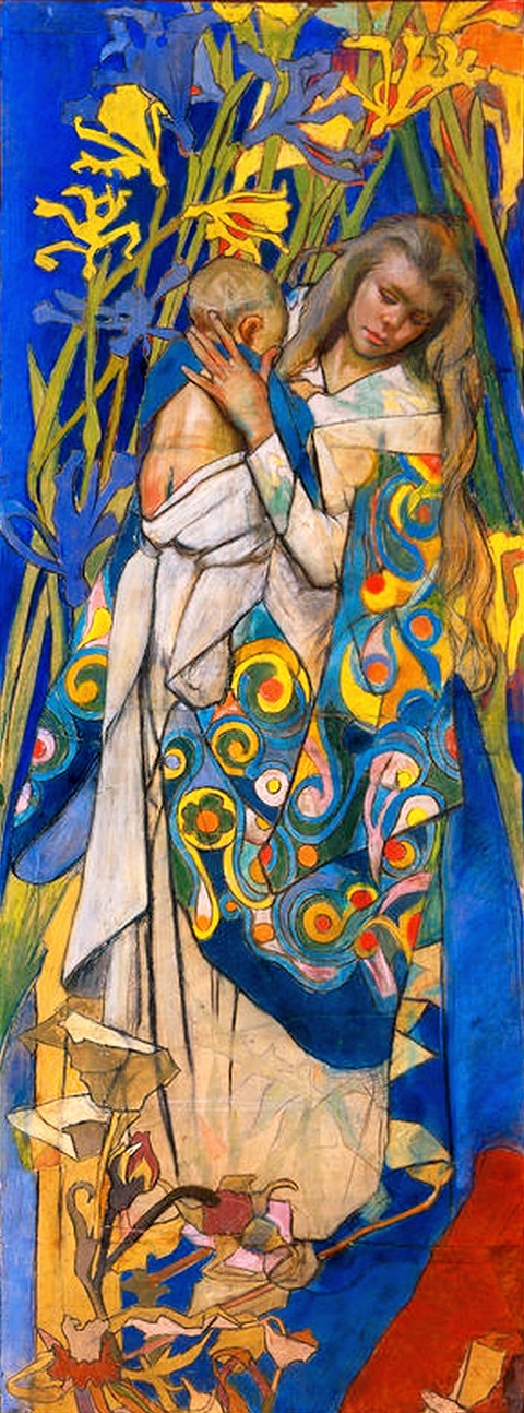 Caritas (Madonna and Child) (1905) - Stanisław Wyspiański Tablo