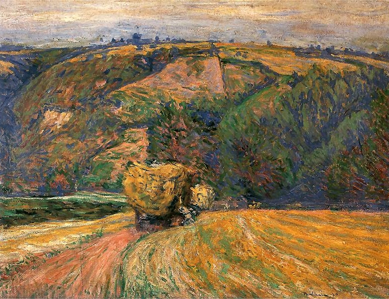 Cart Loaded with Hay (1890) - Józef Pankiewicz Tablo