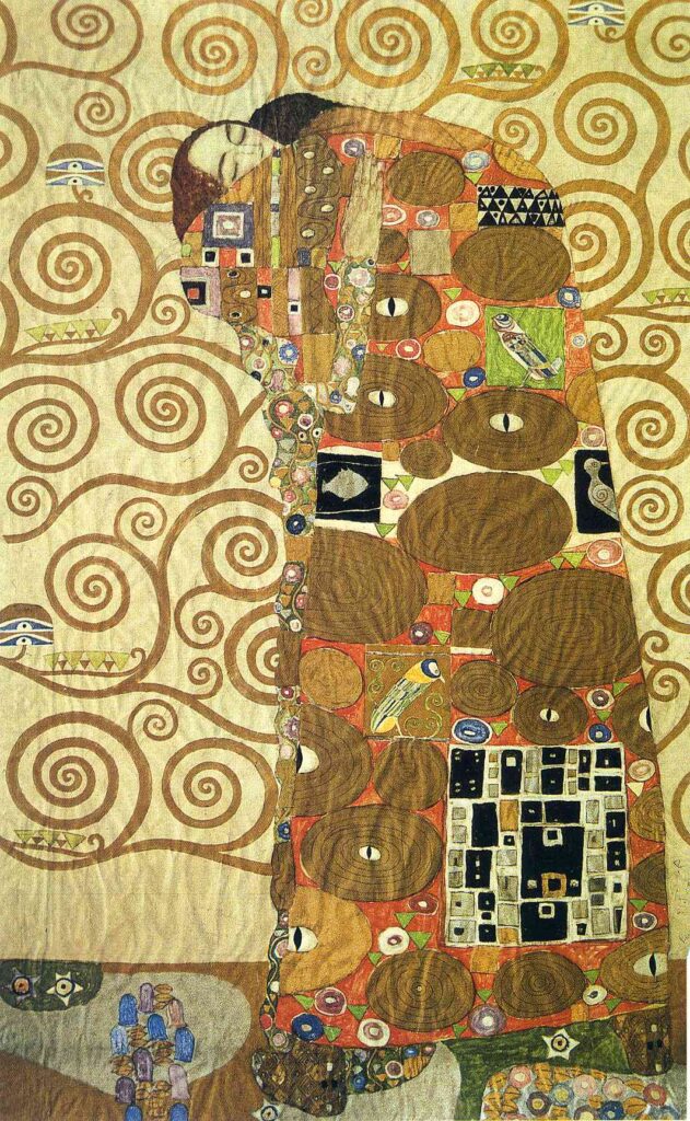Cartoon for the Frieze of the Villa Stoclet in Brussels Fulfillment (1905) - Gustav Klimt Tablo