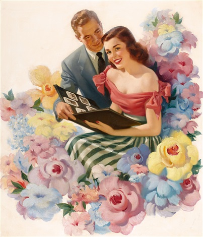 Cashmere Bouquet Soap Ad Illustration (1949) - Haddon Sundblom Tablo