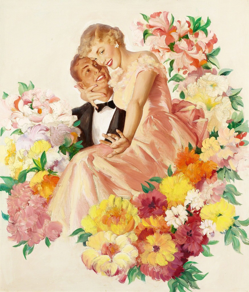 Cashmere Bouquet Soap Advertisement Illustration (1949) - Haddon Sundblom Tablo