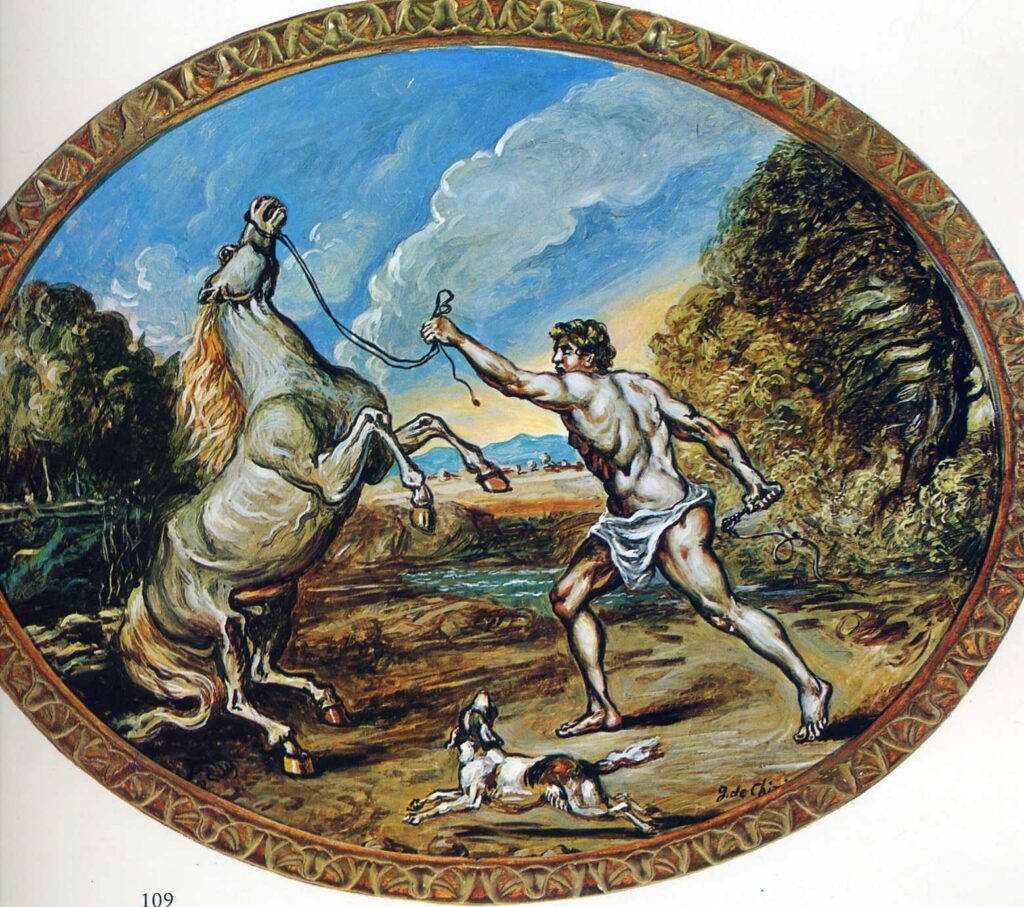 Castor and his horse (1947) – Giorgio de Chirico Tablo