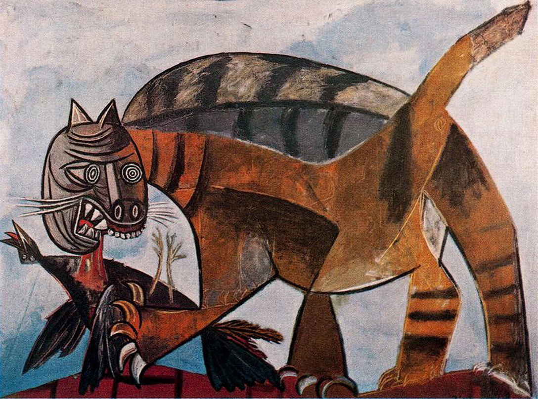 Cat eating a bird (1939) - Pablo Picasso Tablo