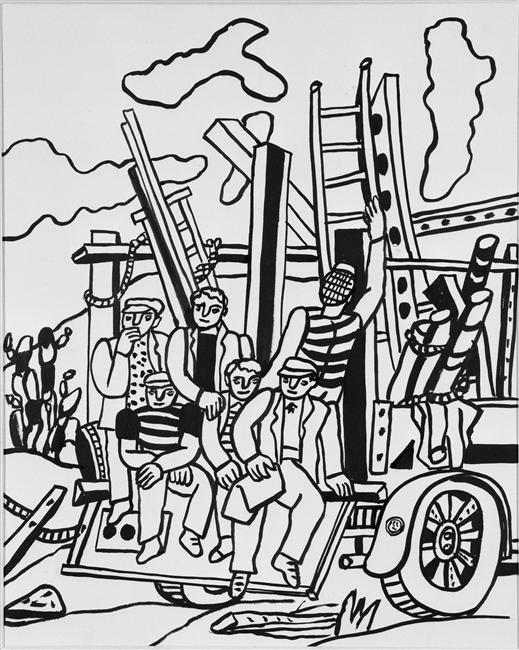 Characters in the truck - Fernand Léger Tablo
