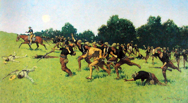 Charge of the Rough Riders at San Juan Hill (1898) - Frederic Remington Tablo