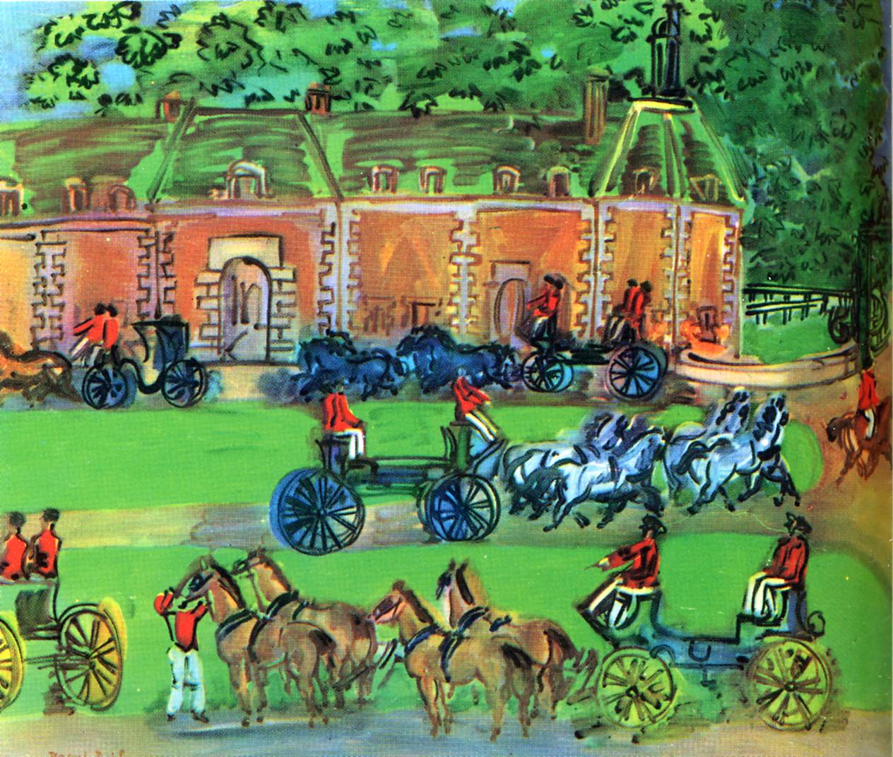 Chateau and Horses (1930) - Raoul Dufy Tablo