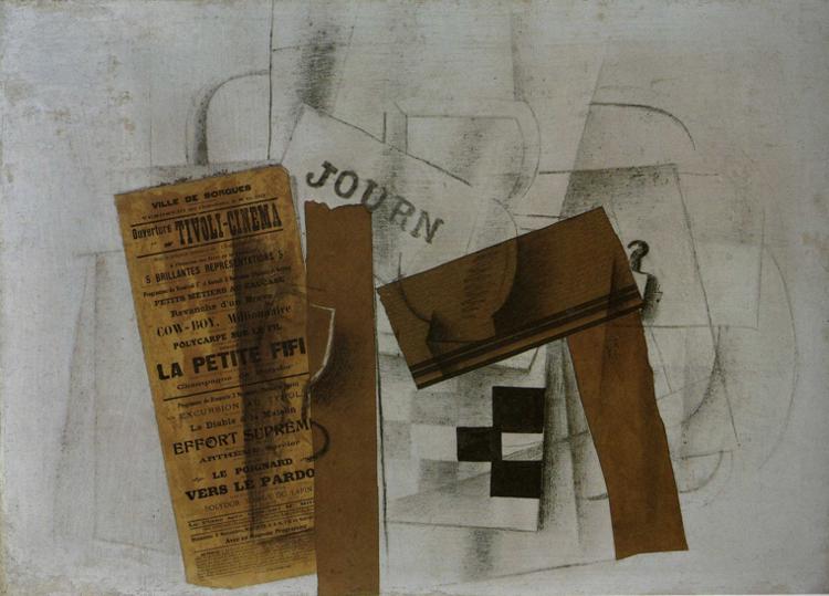 Checkerboard Tivoli Cinema (1913) - Georges Braque Tablo