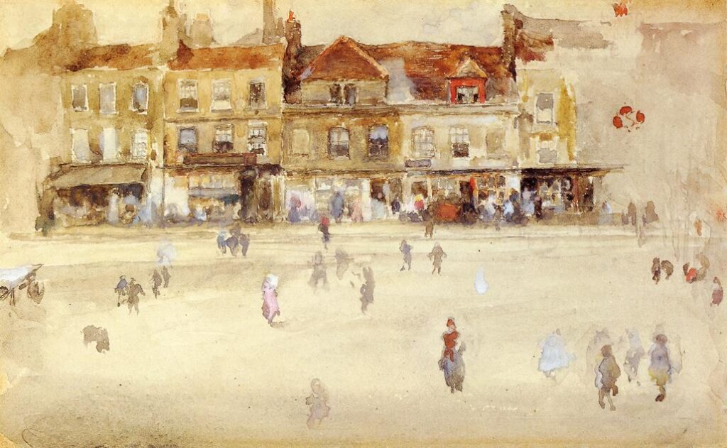 Chelsea Shops (1885) - James McNeill Whistler Tablo