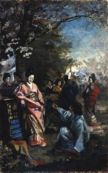 Cherry Blossom Viewing (study) – Fujishima Takeji Tablo