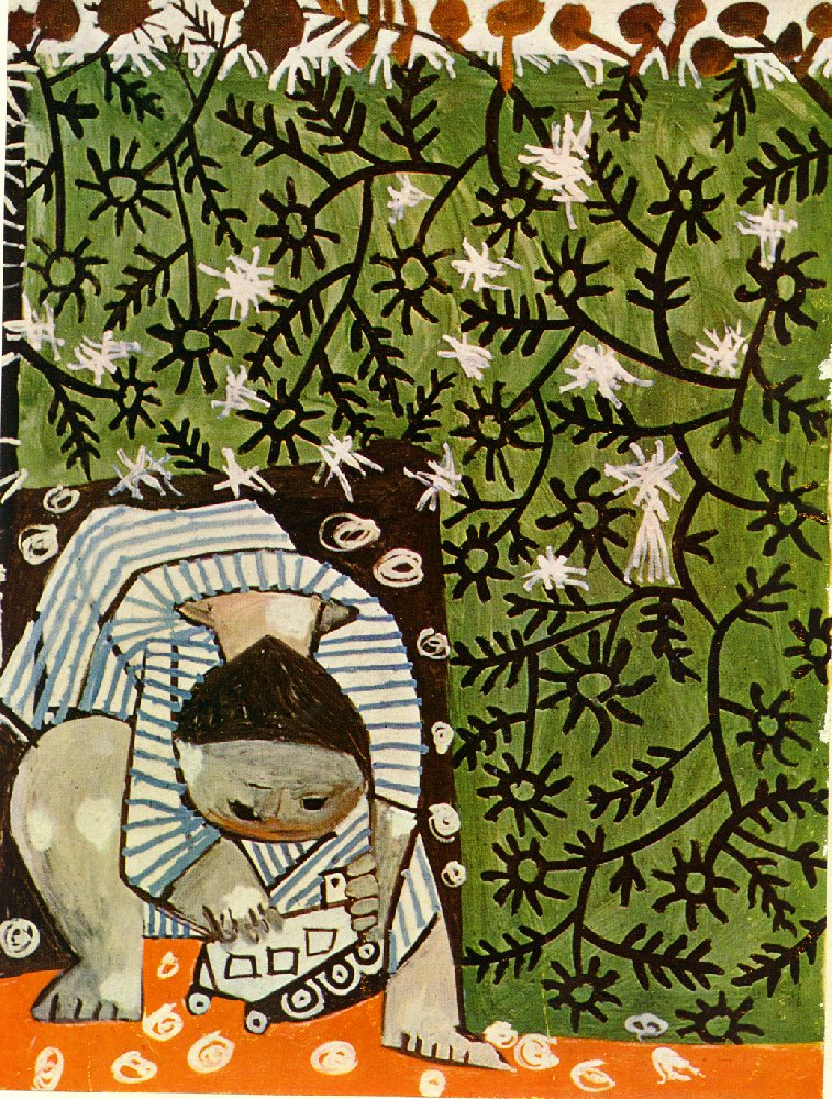 Child playing in camomilles (1953) - Pablo Picasso Tablo