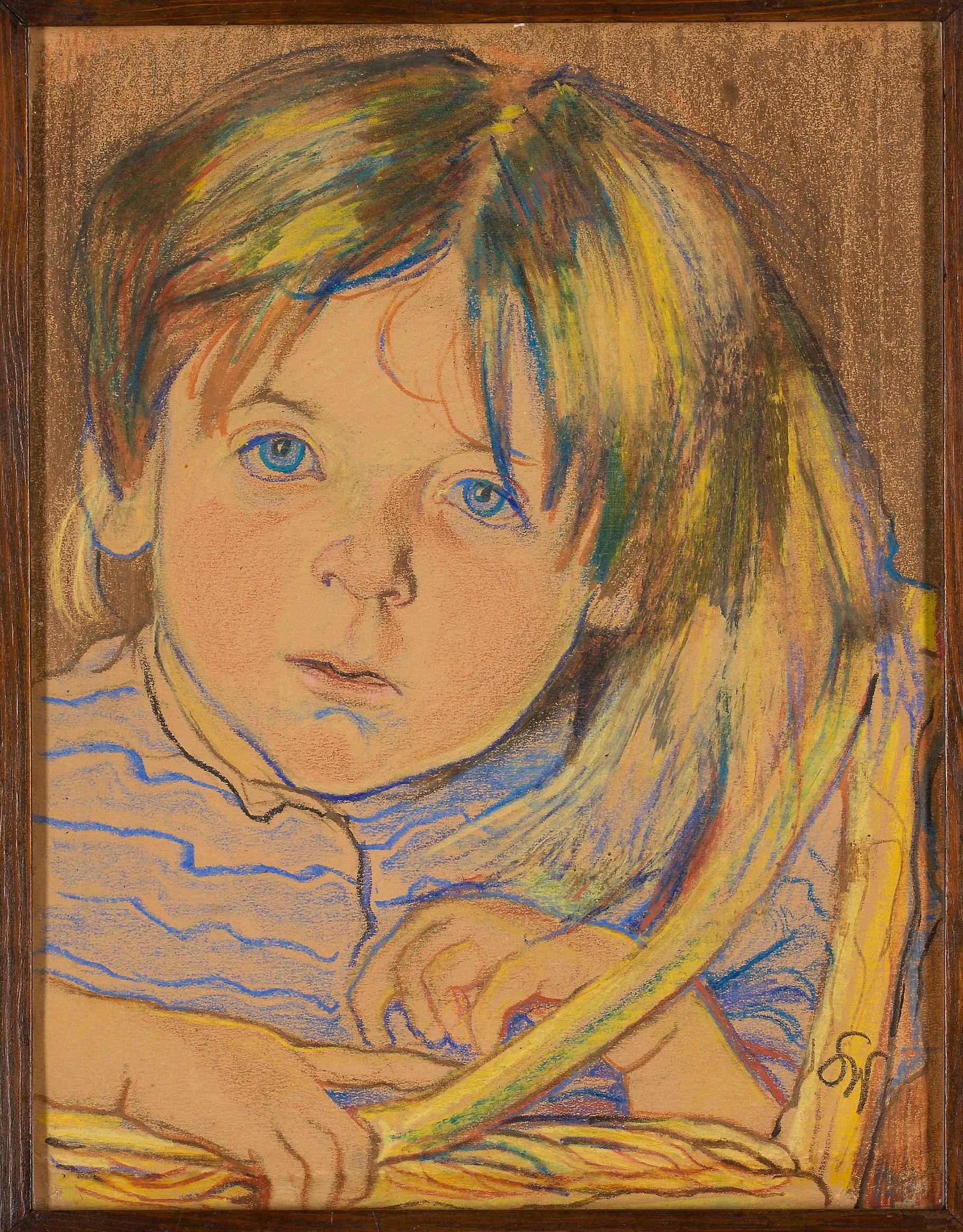 Child's Head (1900) - Stanisław Wyspiański Tablo