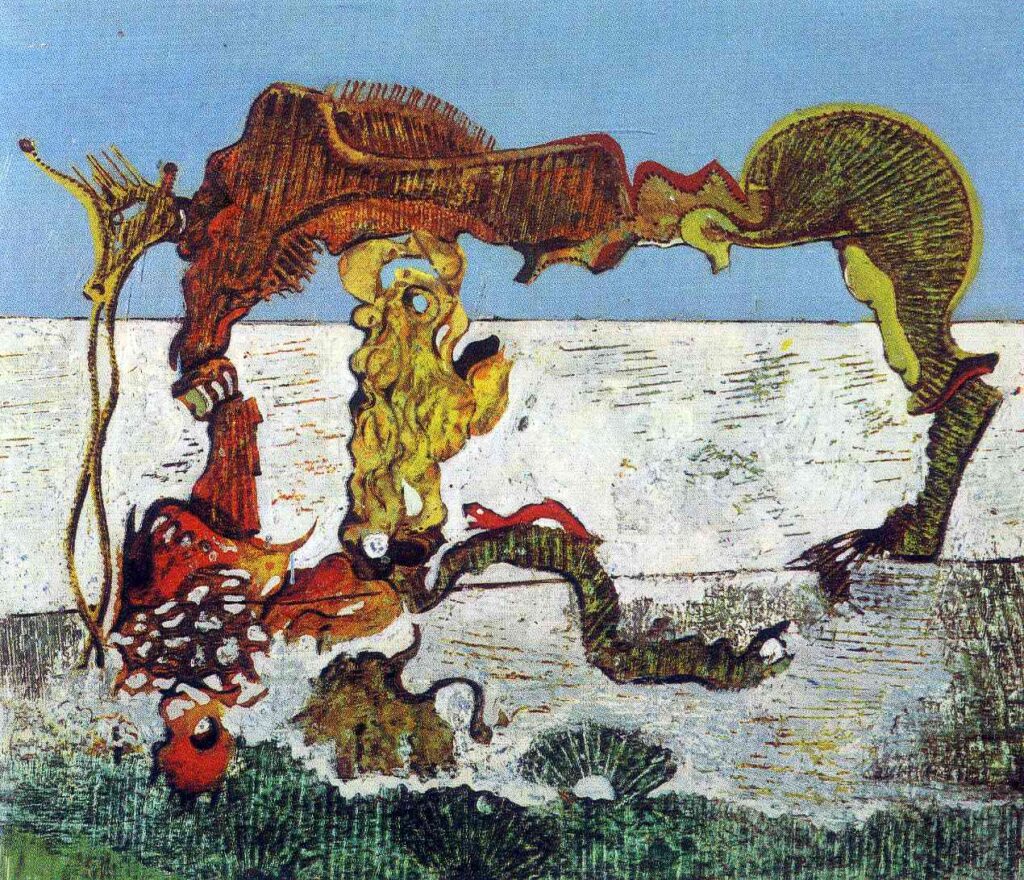 Child, Horse, Flower and Snake (1927) – Max Ernst Tablo