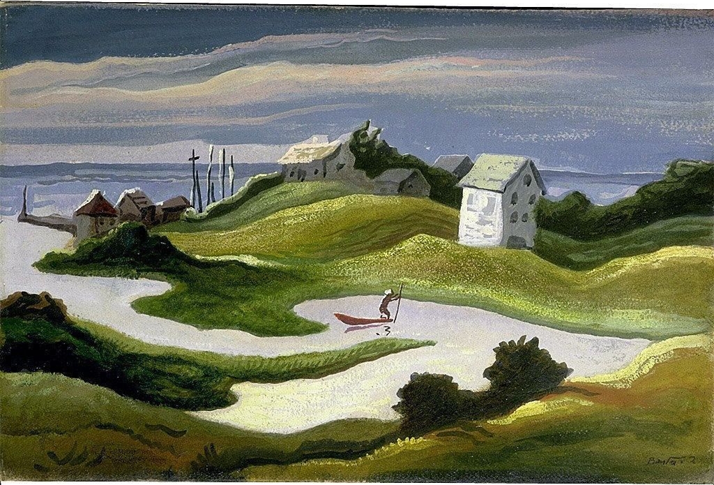 Chilmark Landscape (1922) - Thomas Hart Benton Tablo