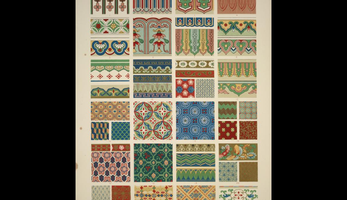 Chinese Ornament no. 2. Ornaments painted on porcelain and wood from woven fabrics - Owen Jones Tablo kanvas tablo