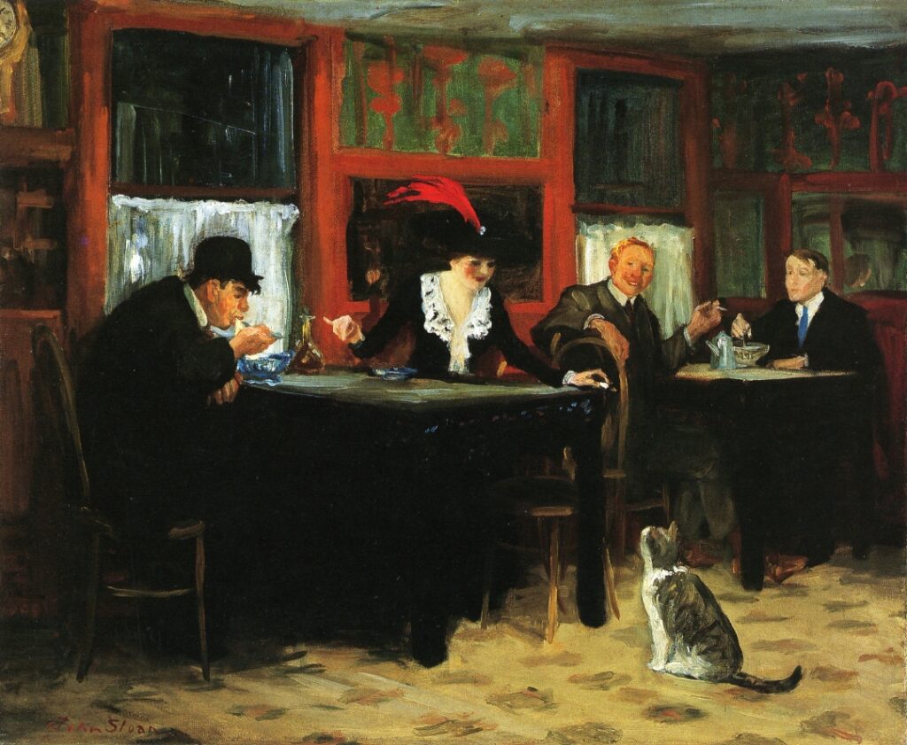 Chinese Restaurant (1909) - John French Sloan Tablo
