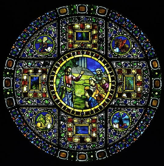 Christ Blessing the Evangelists window (1892) – Louis Comfort Tiffany Tablo