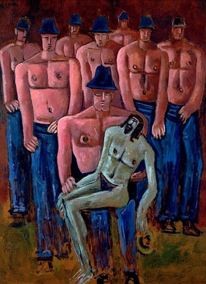 Christ Held by Half Naked Men (1940) - Marsden Hartley Tablo