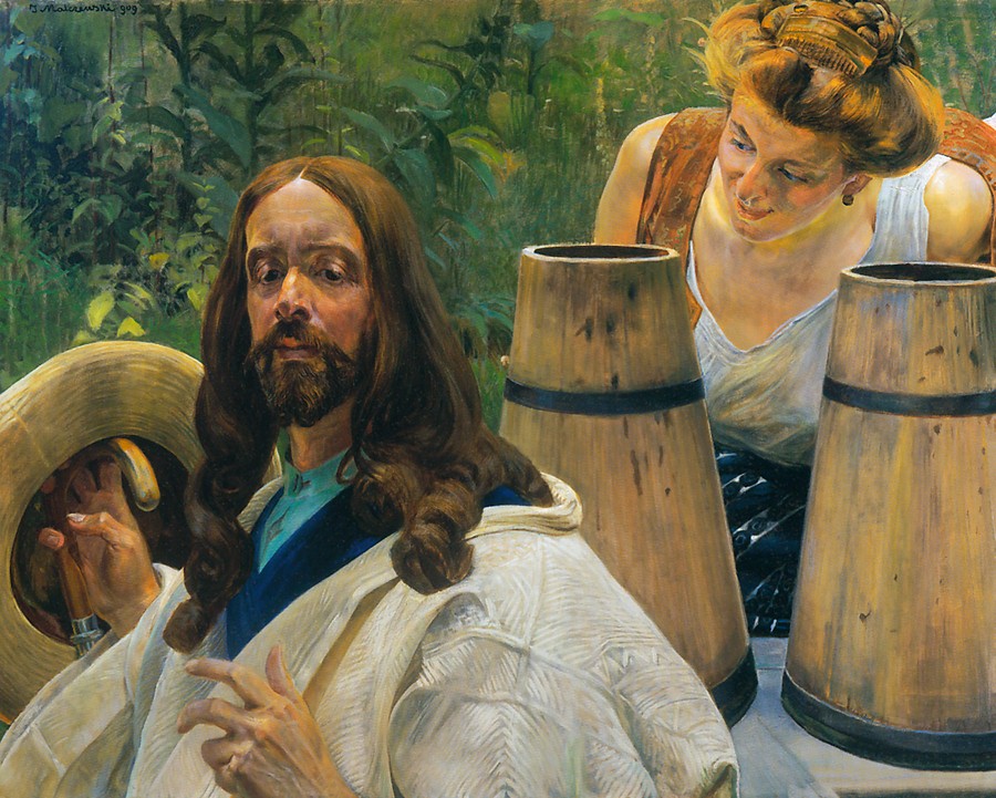 Christ and Samaritan Woman - Jacek Malczewski Tablo