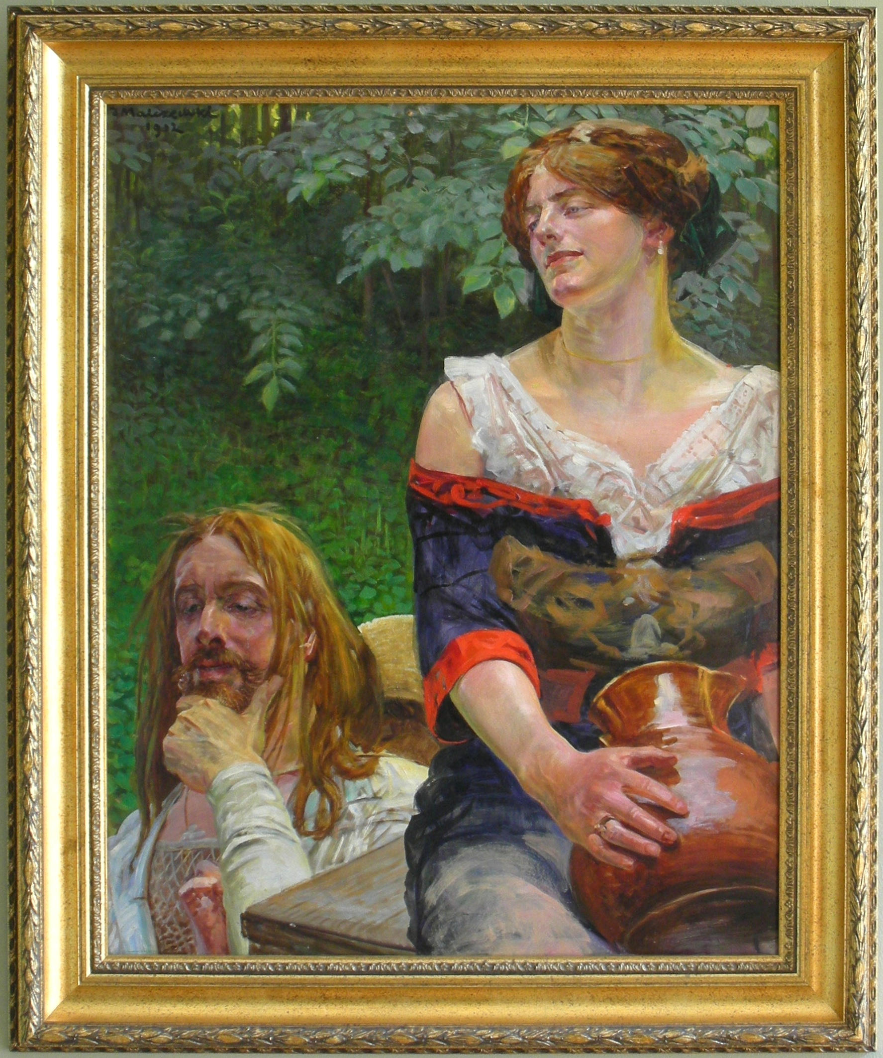 Christ and the Samaritian Woman - Jacek Malczewski Tablo