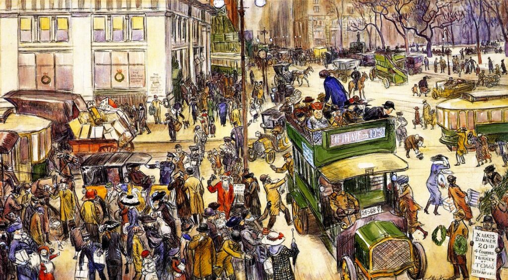 Christmas Shoppers (1912) - William James Glackens Tablo