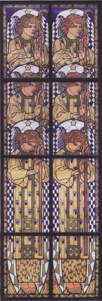 Church Am Steinhof, drawing of the angel in the left side window (1905) – Koloman Moser Tablo
