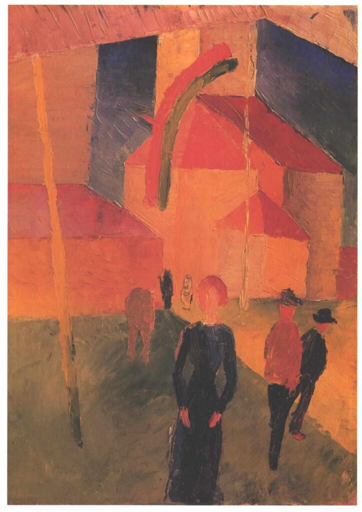 Church Decorated with Flags (1914) - August Macke Tablo