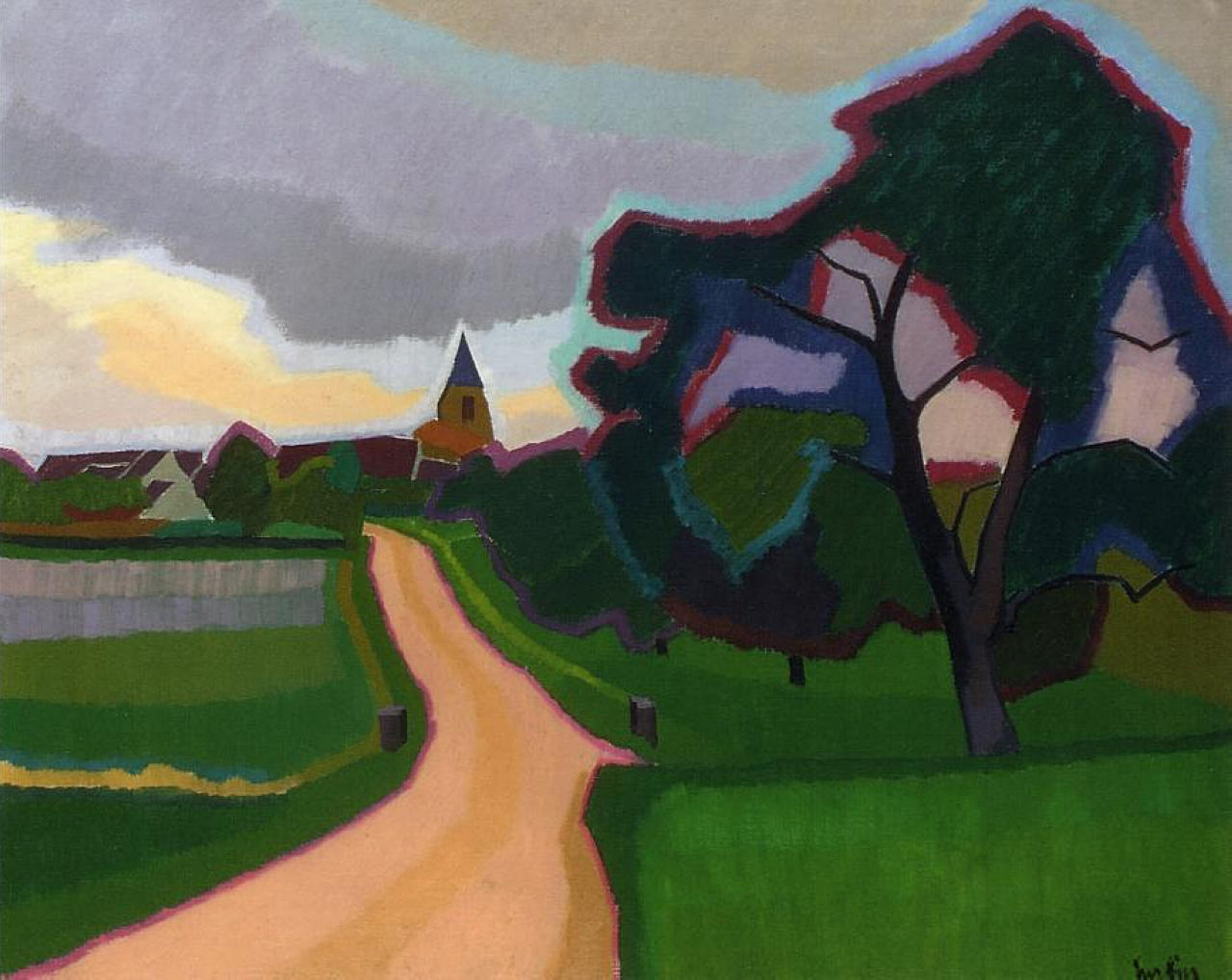 Church at Orgeruse (1908) - Auguste Herbin Tablo