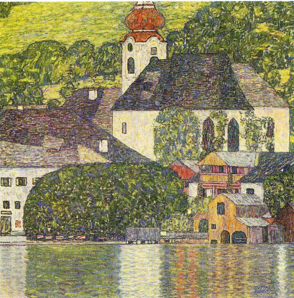Church in Unterach on the Attersee (1916) - Gustav Klimt Tablo