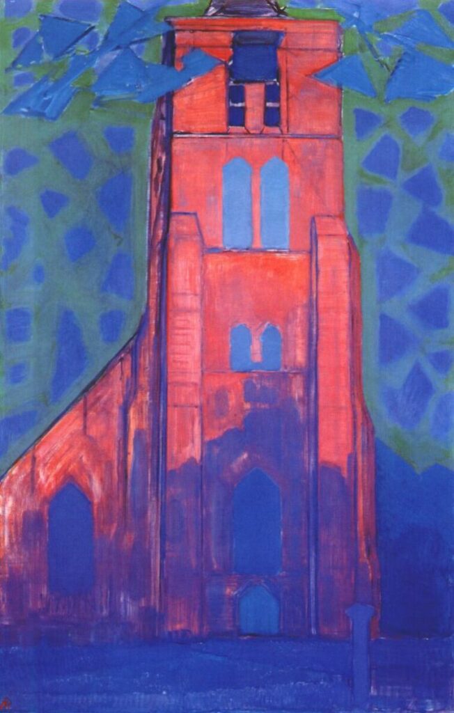 Church tower at Domburg (1911) - Piet Mondrian Tablo