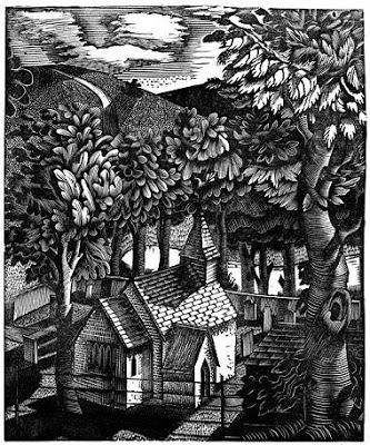 Church under a hill (1927) – Eric Ravilious Tablo