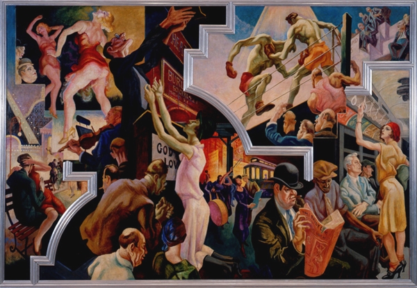 City Activities with Subway (1931) - Thomas Hart Benton Tablo