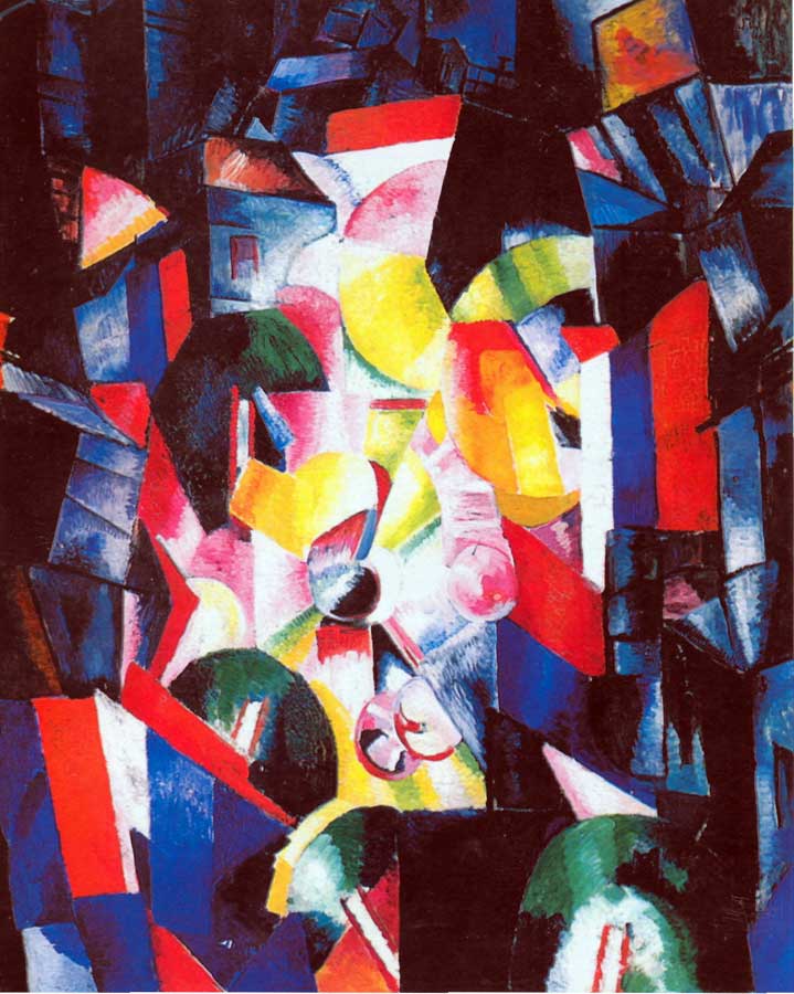 City at Night (1919) - Aleksandra Ekster Tablo