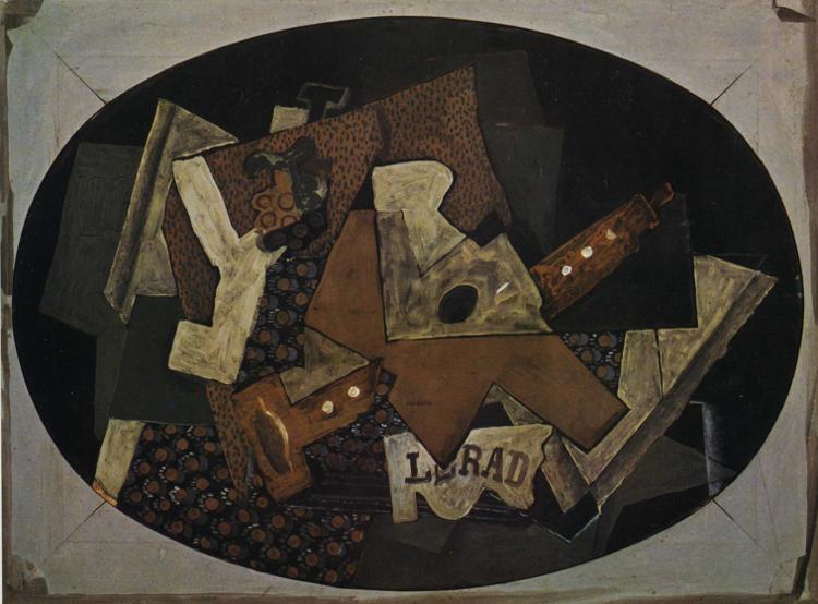 Clarinet, Guitar and Compotier (1918) - Georges Braque Tablo