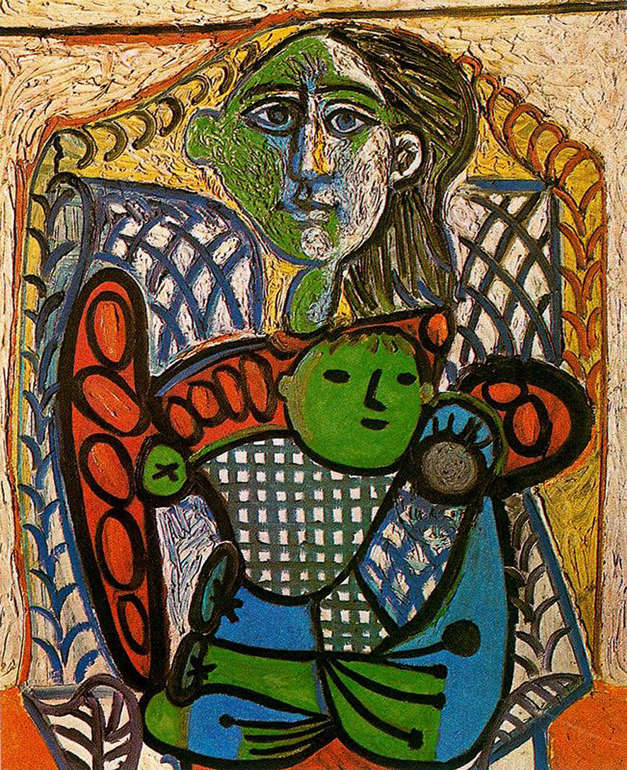 Claude in the arms of his mother (1948) - Pablo Picasso Tablo