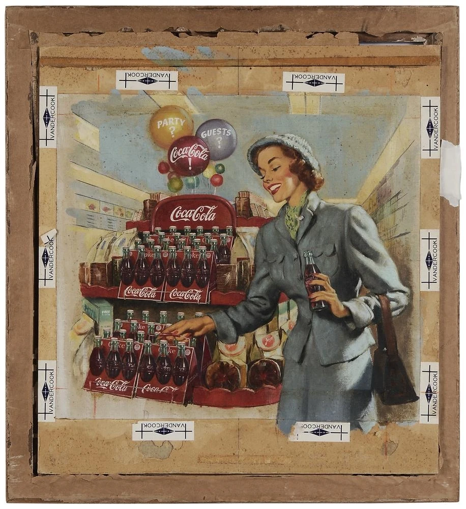 Coca Cola Ad Illustration (1949) - Haddon Sundblom Tablo