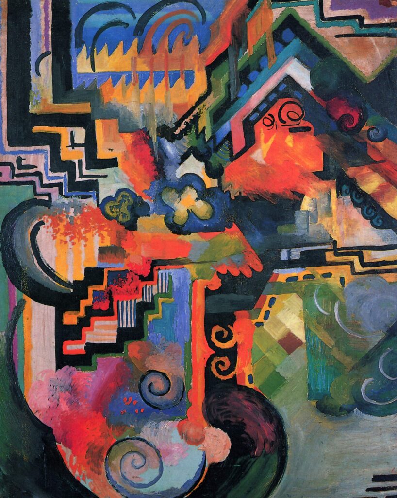 Colored Composition (Homage to Johann Sebastian Bach) (1912) - August Macke Tablo