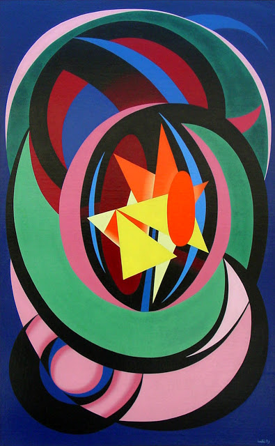 Combat Clair Obscur (1939) - Auguste Herbin Tablo