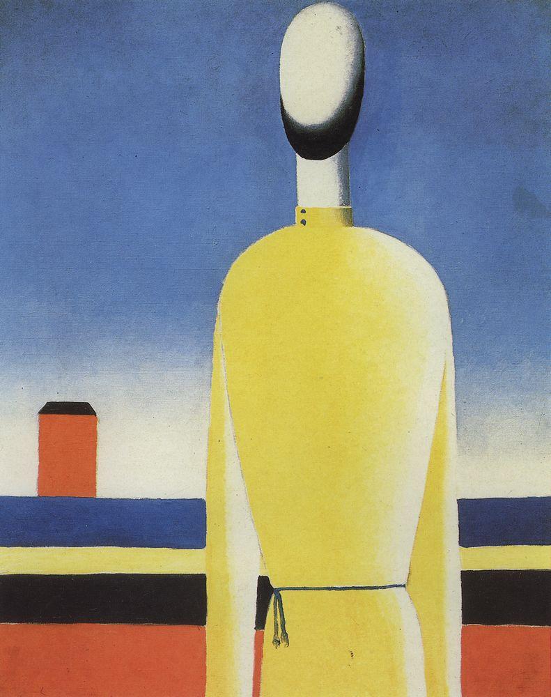 Complex Presentiment Half Figure in a Yellow Shirt (1928) - Kazimir Malevich Tablo
