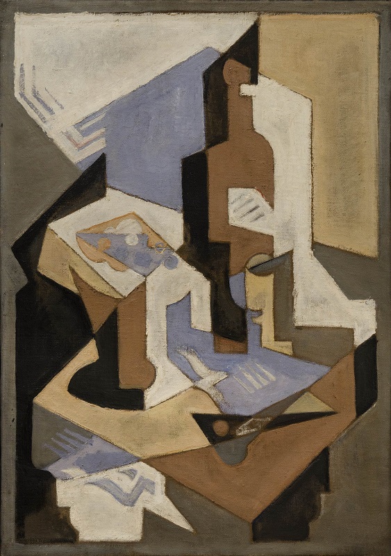 Composición Cubista Con Botella (1918) - María Blanchard Tablo