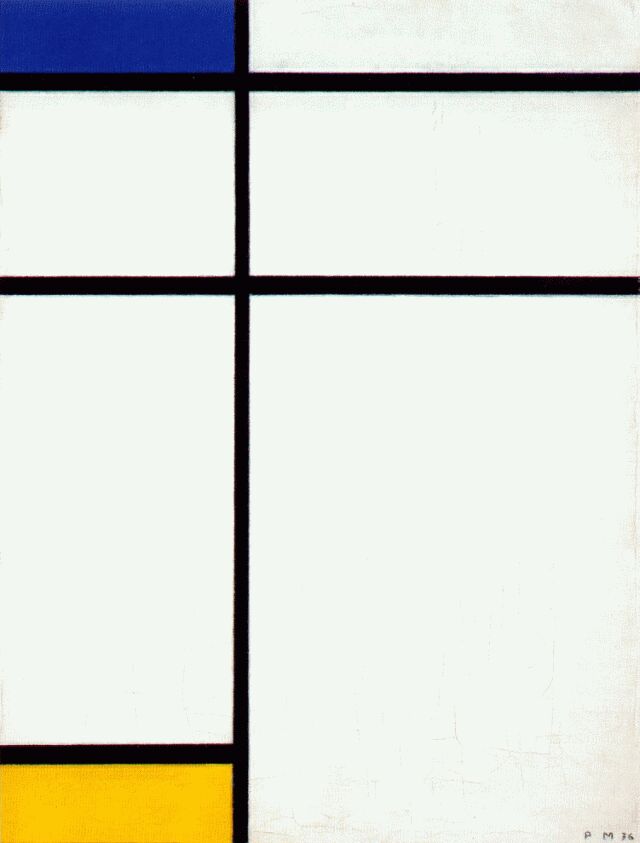 Composition III with Blue, Yellow and White (1936) – Piet Mondrian Tablo