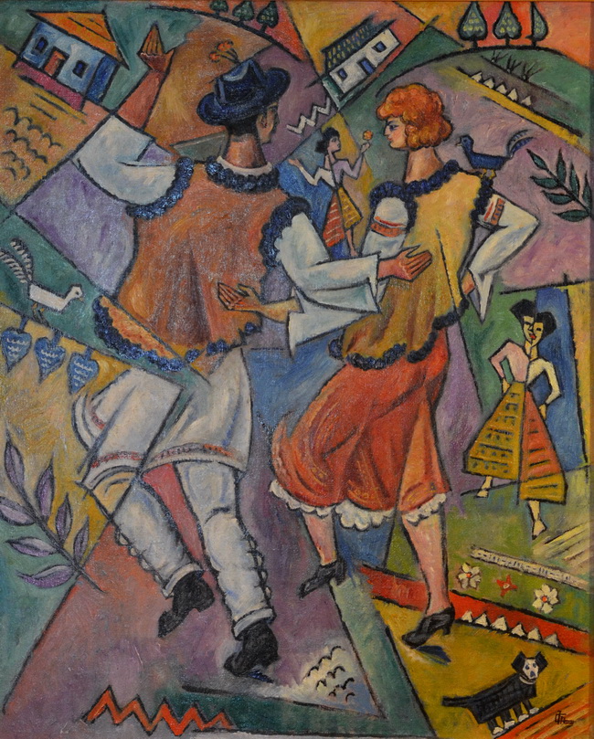 Composition With Romanian Motifs - Corneliu Michailescu Tablo