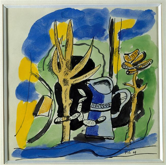 Composition at pitcher (1918) - Fernand Léger Tablo