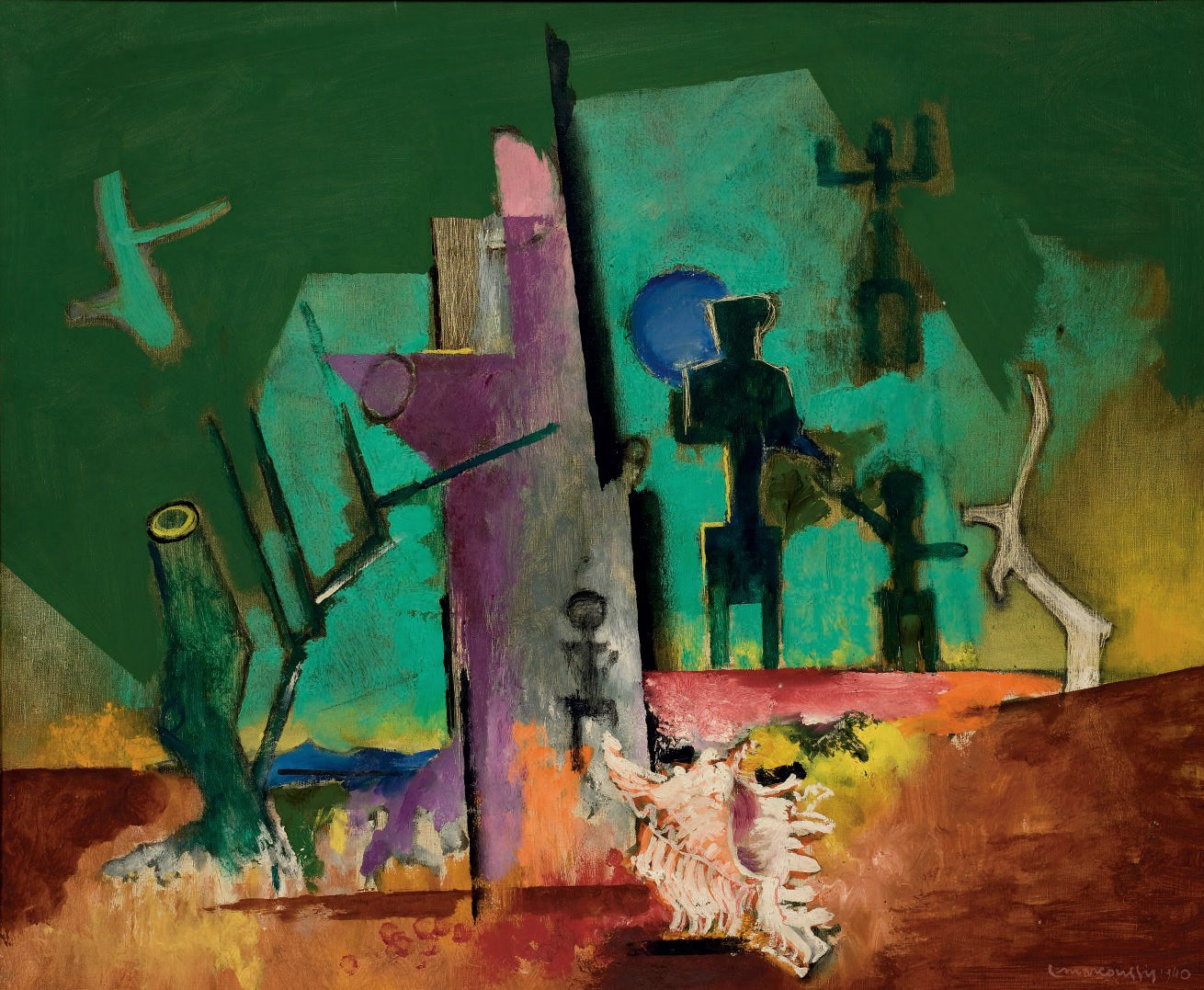 Composition au coquillage (1940) - Louis Marcoussis Tablo