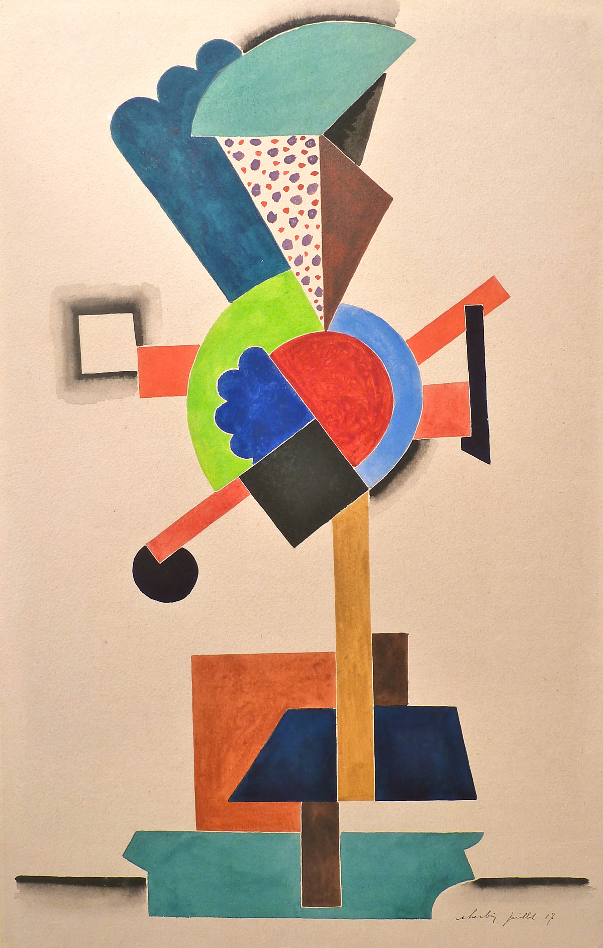 Composition cubiste (1917) - Auguste Herbin Tablo