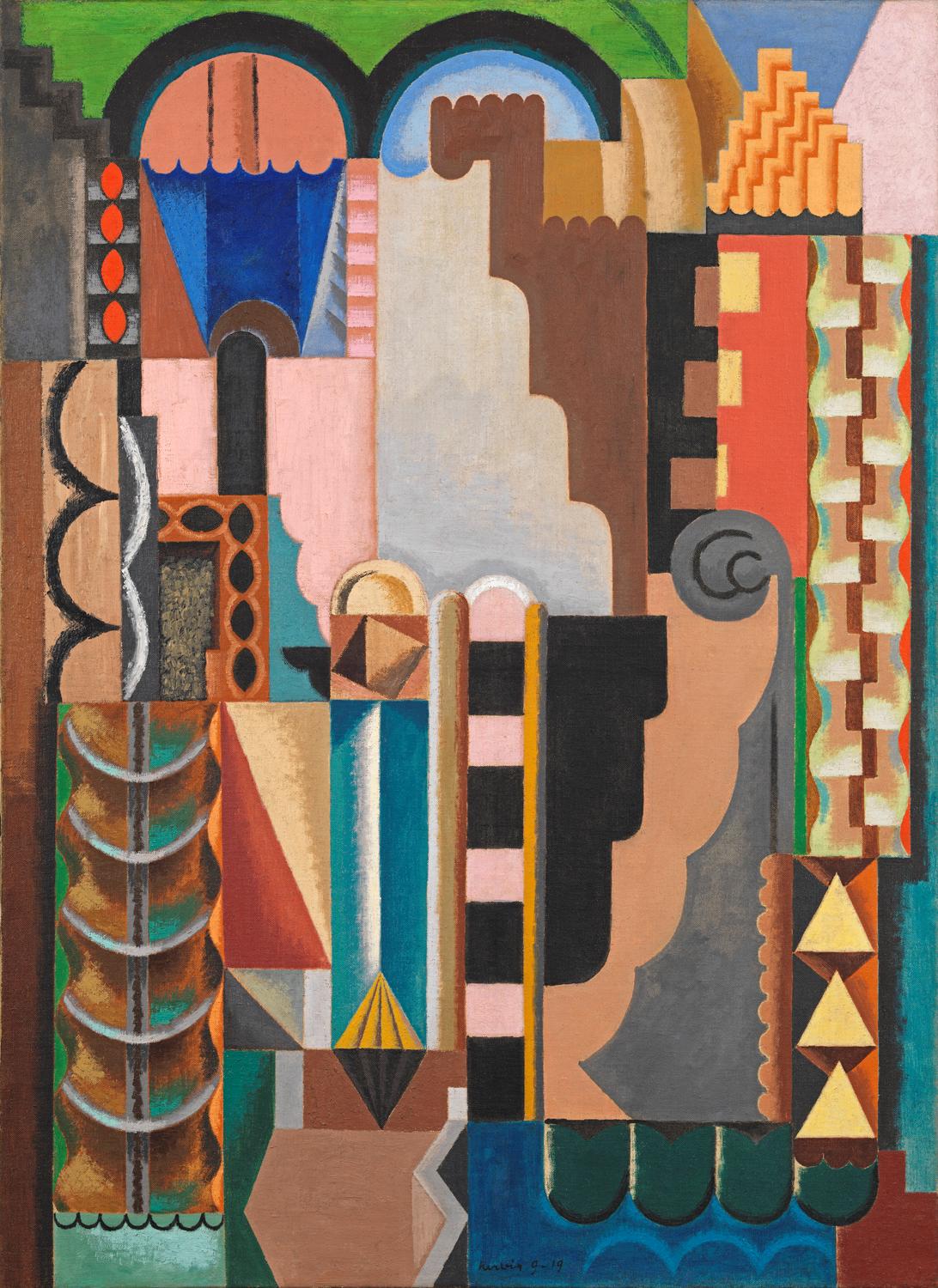 Composition monumentale (1919) - Auguste Herbin Tablo