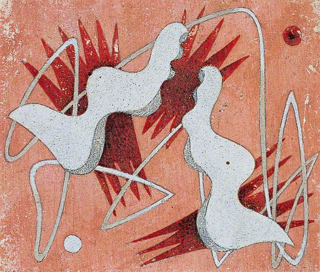Composition on a Pink Background (1934) - Edward Wadsworth Tablo