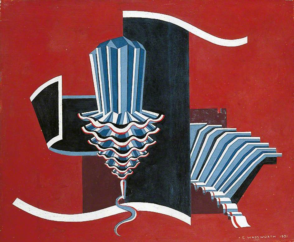 Composition on a Red Ground (1931) - Edward Wadsworth Tablo