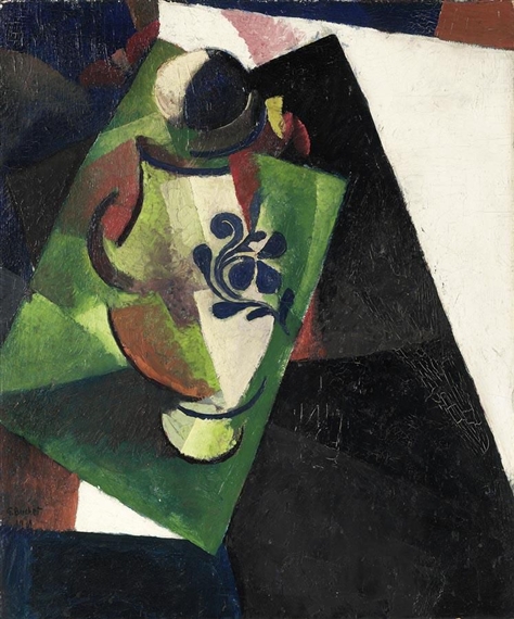 Composition with a Vase (1918) - Gustave Buchet Tablo